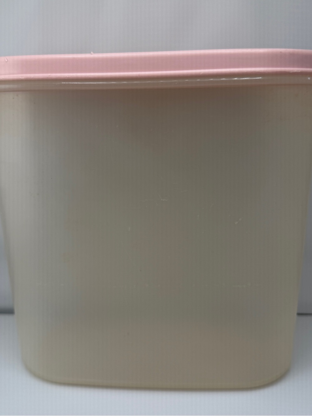 Vintage Tupperware 1613-23 Modular Mates Clear 7 1/4 Cup 1.7L  Plus Lid Pink